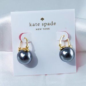 Kate Spade Pearl Drop Earrings Studs - Gold/Gunmetal Silver (NEW)